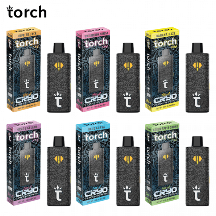 Torch Cryo Cured Live Resin THC-A Disposable Vape 7.5GM/5CT/PK